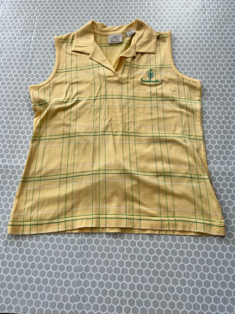 EP Pro Yellow Plaid Sleeveless Polo Golf Top
Summer Size S/P
